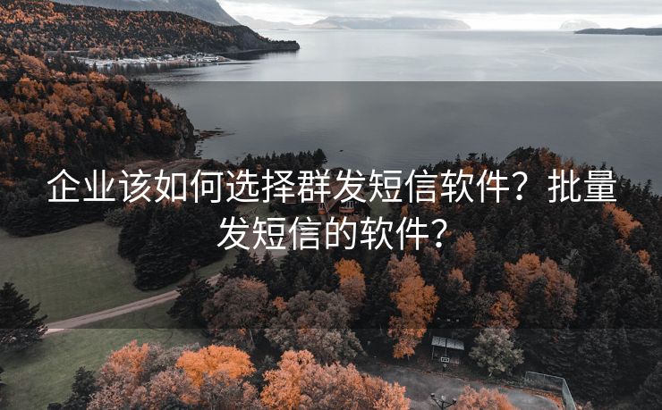 企业该如何选择群发短信软件？批量发短信的软件？