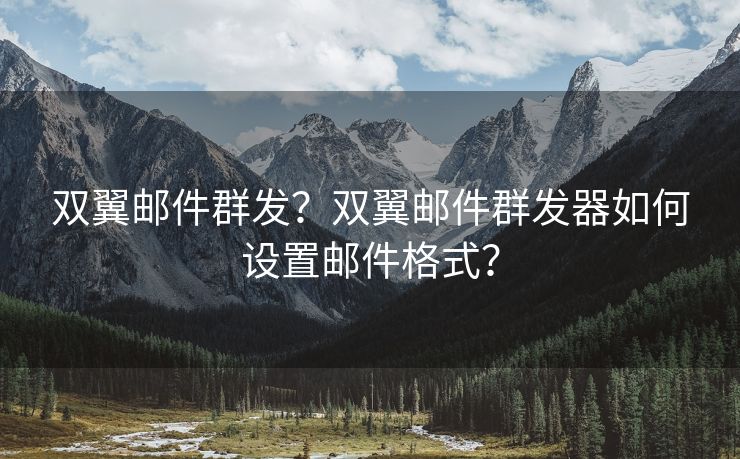 双翼邮件群发？双翼邮件群发器如何设置邮件格式？